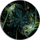 Green Yellow Digital Fractal Flower, Floral Round Metal Wall Art, 36"
