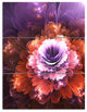 "Abstract Pink Fractal Flower" Digital Wall Art, 3 Panels, 28"x36"