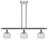 Ballston-Rochester 3-Light 36" Stem Island Light, 6"D Polished Chrome, Clear