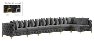 Tremblay Modular Sectional, Grey, L-Shaped, 7-Piece: Armless (5), Corner (2)