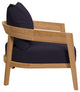 Brisbane Teak Wood Outdoor Patio Armchair, Natural Navy