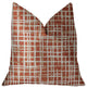 Spiced Fields  Orange and Beige Luxury Throw Pillow, 20"x20"