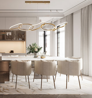 Gold LED loop chandelier