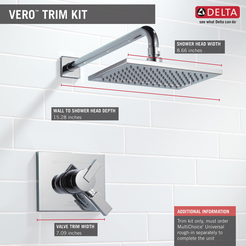 Delta Vero Monitor 17 Series Shower Trim, Chrome, T17253