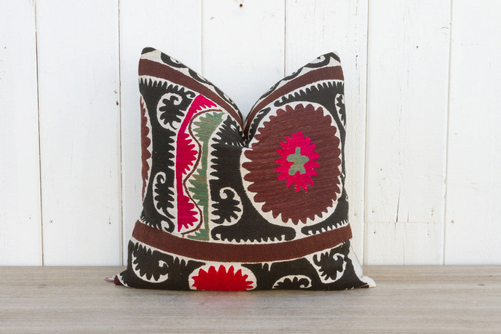 Paksima Black & White Suzani Pillow