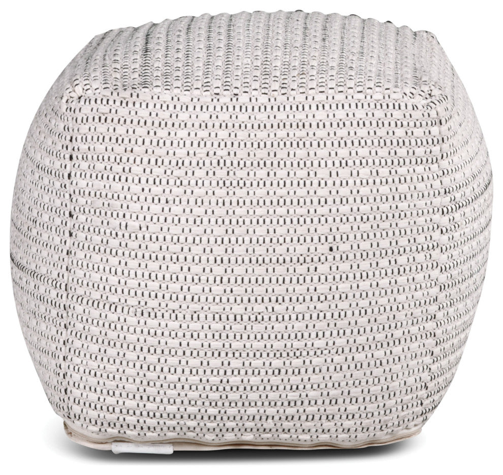 Hakim Square Handwoven Pouf