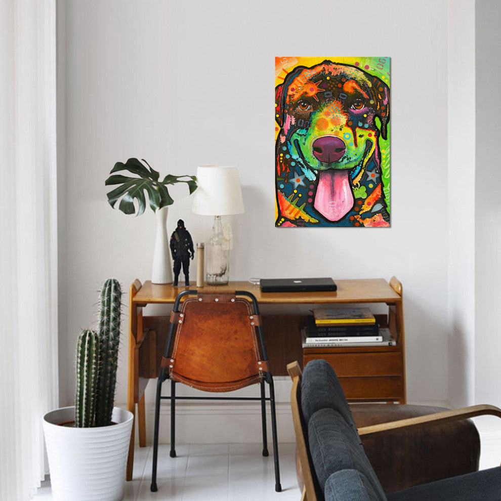 "Rottie Pup" by Dean Russo, Canvas Print, 26"x18"