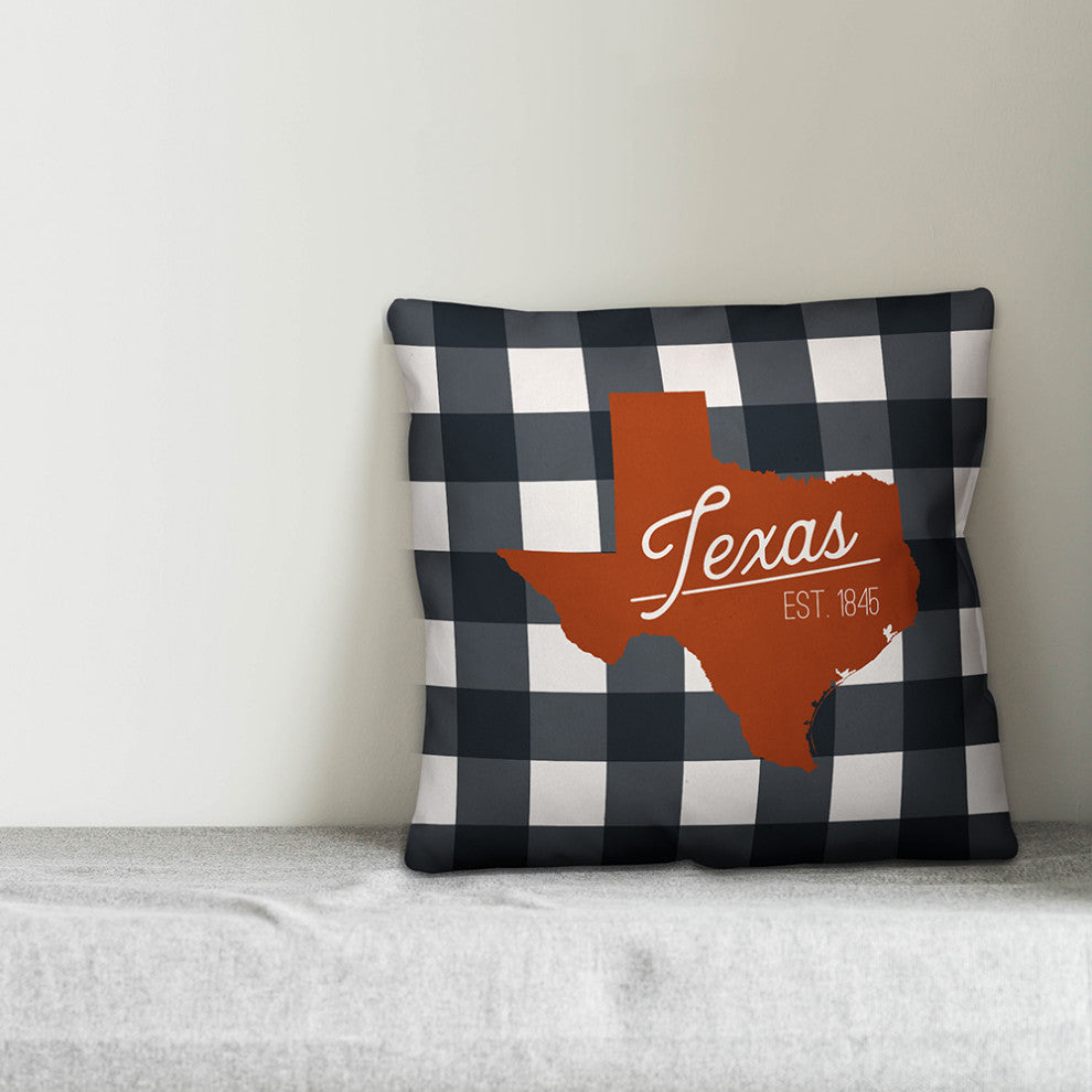 Texas Buffalo Check 18x18 Spun Poly Pillow