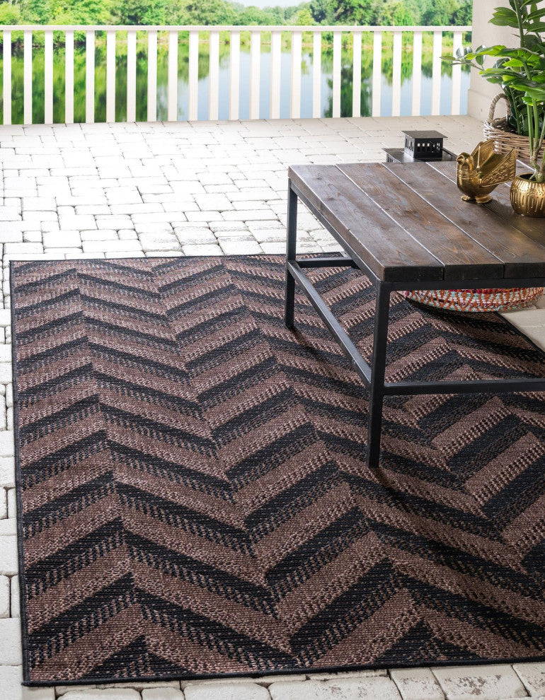 Rug Unique Loom Outdoor Modern Brown Rectangular 2' 2 x 3' 0