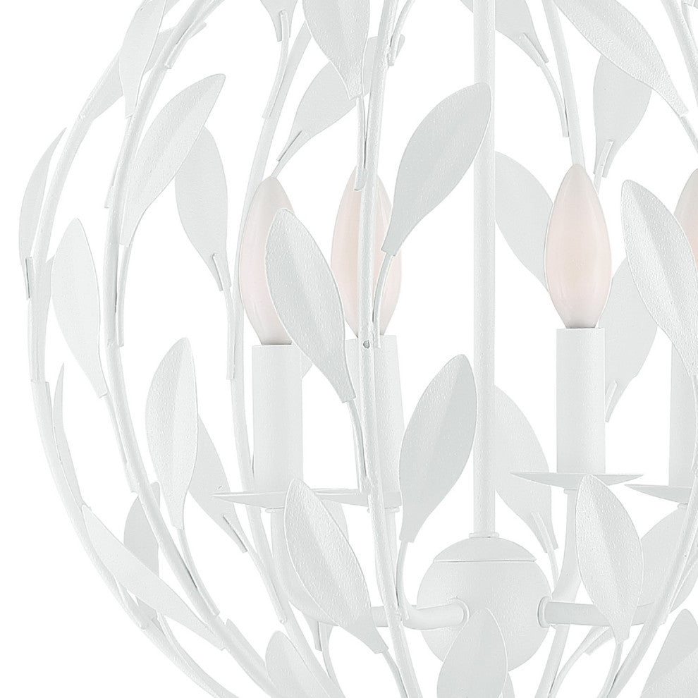 Broche 4 Light Chandelier in Matte White