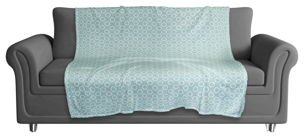 Circle Pattern in Blue Fleece Blanket