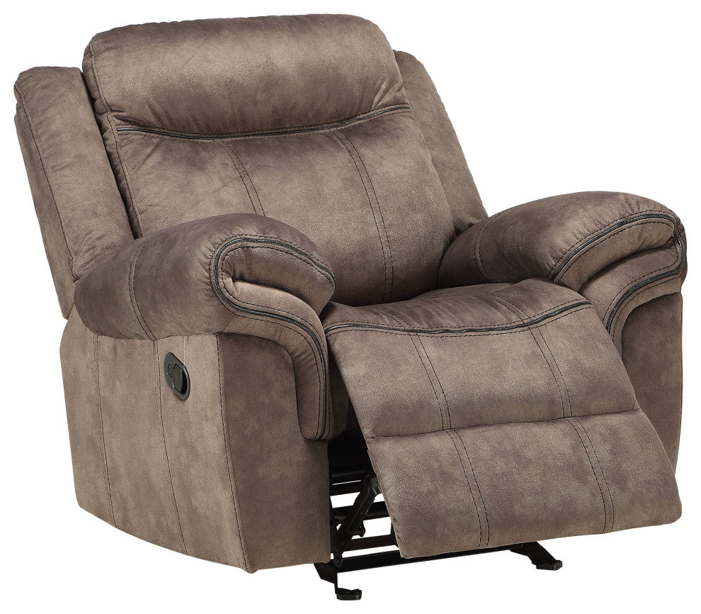 ACME Zubaida Glider Recliner, 2-Tone Chocolate Velvet