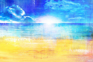 "Horizon Sun" Painting Print on Wrapped Canvas, 30"x20"