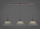 3 Light Mini Pendant, 12" Gray Linen Glass