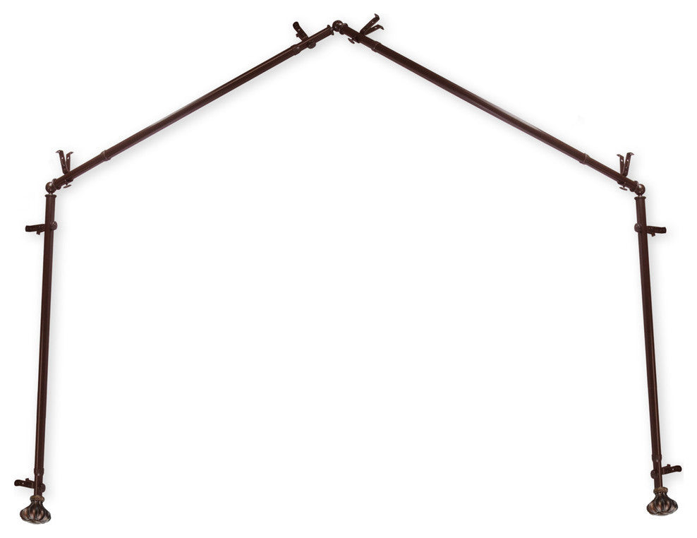 Maurice 13/16" 4-Sided Bay Window Curtain Rod, Cocoa