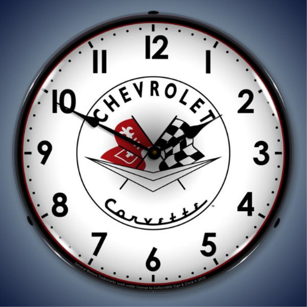 GM1002243 1956-57 Corvette logo Clock