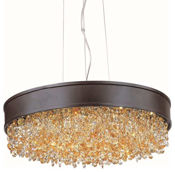 Maxim 39657 Mystic 30"W LED Crystal Pendant - Bronze / Scotch Crystal Glass
