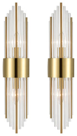 Modern Crystal Wall Sconce Set of 2, Gold