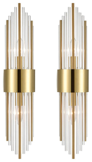 Modern Crystal Wall Sconce Set of 2, Gold