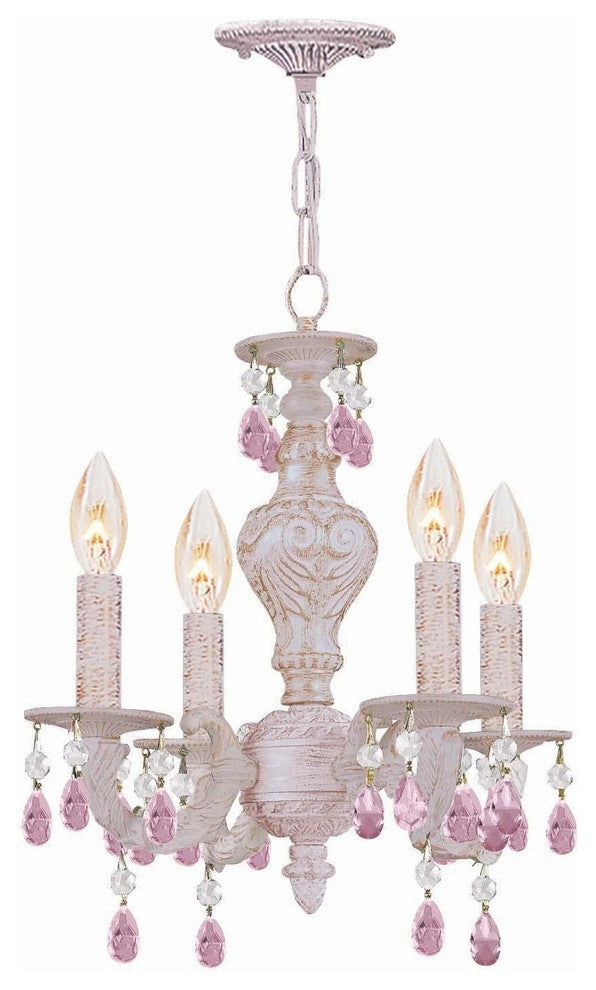 Paris Market 4 Light Mini Chandelier in Antique White