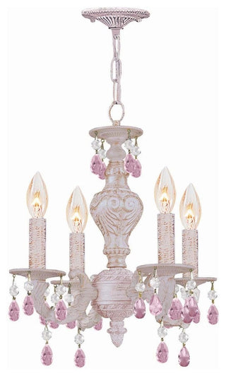Paris Market 4 Light Mini Chandelier in Antique White