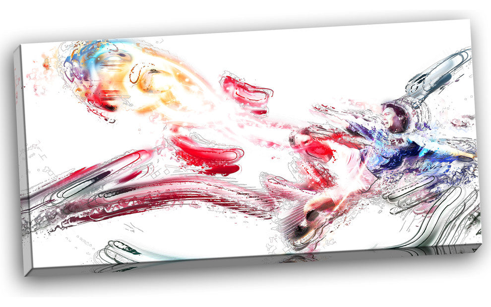 "Soccer Booting the Ball" Canvas Painting