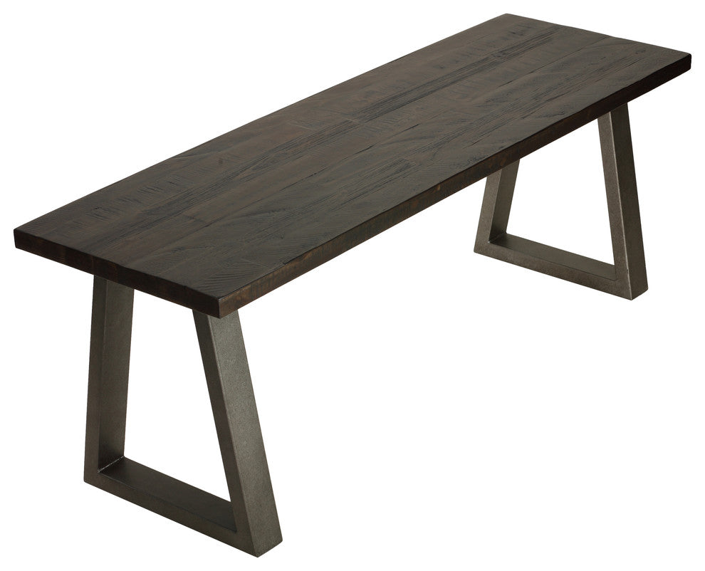 Cortesi Home Zachary 49" Wood Dining Bench with Metal Frame