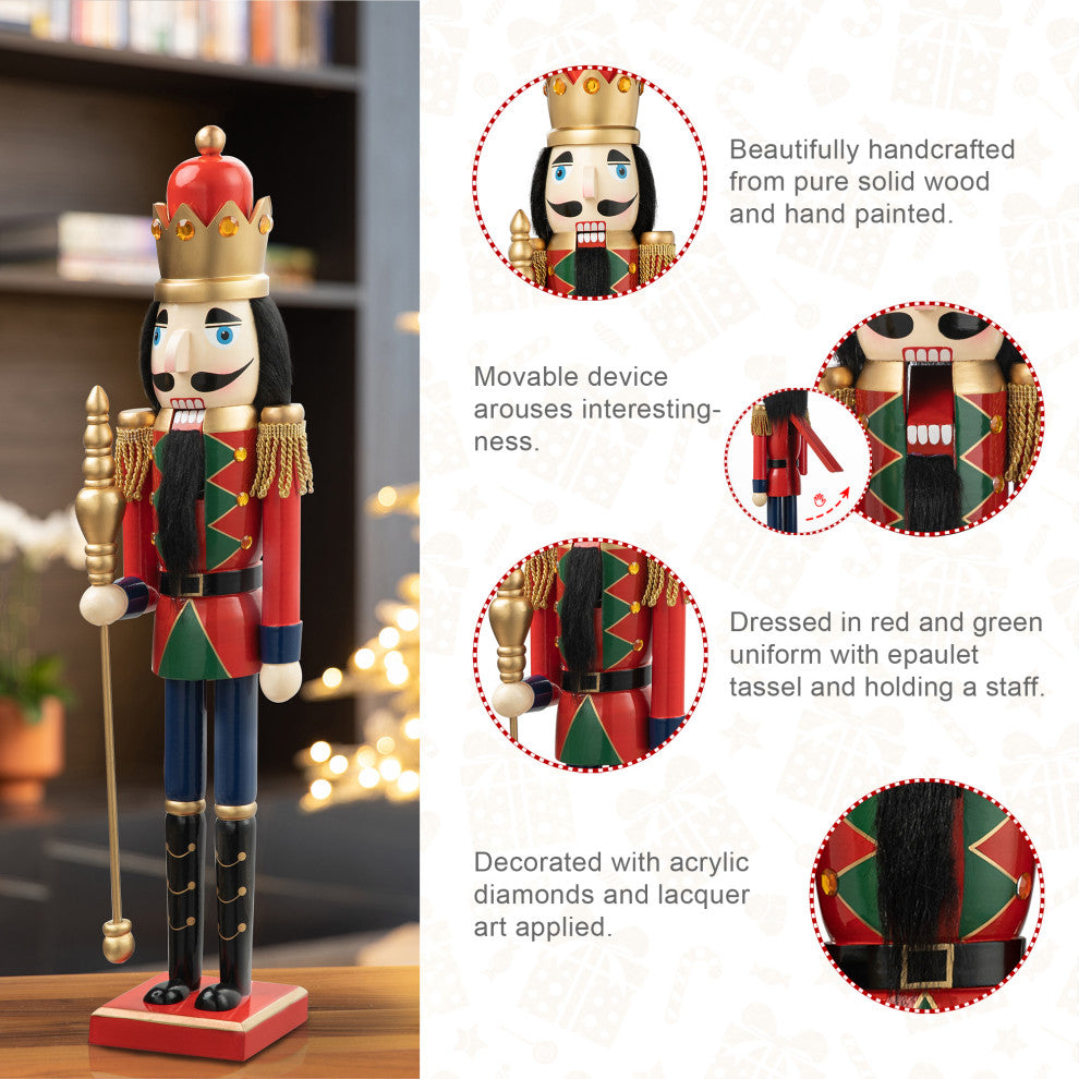 24"H Wooden Christmas King Nutcracker
