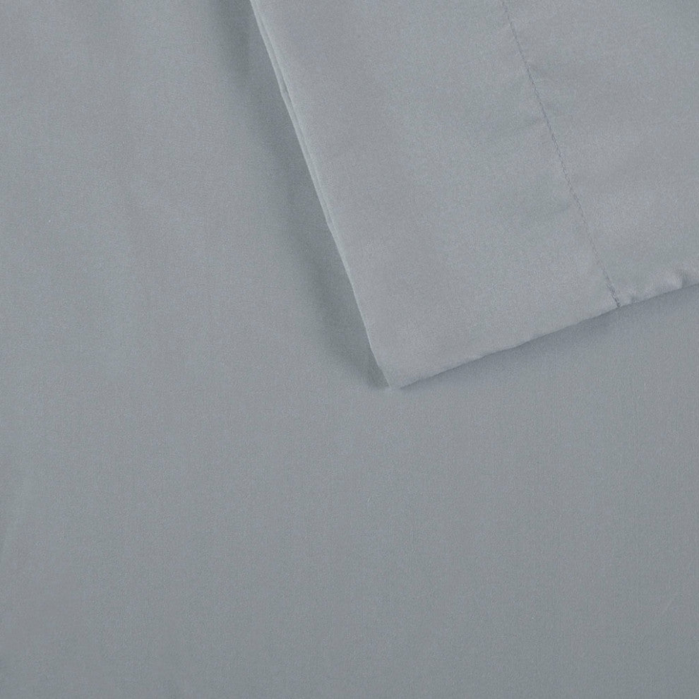 Intelligent Design Microfiber Sheet Set With Side Storage Pockets, Grey