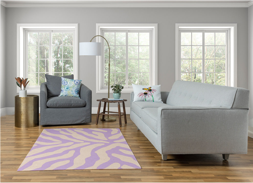 Animal Stripe Spring Chenille Rug, Lilac, 4'x6'