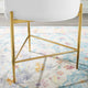 Tufted Counter Stool Chair, Velvet, Metal, White, Bar Pub Cafe Bistro Restaurant