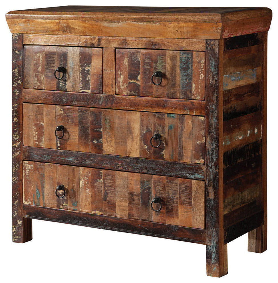 4 Drawers Accent Cabinet, Reclaimed Wood