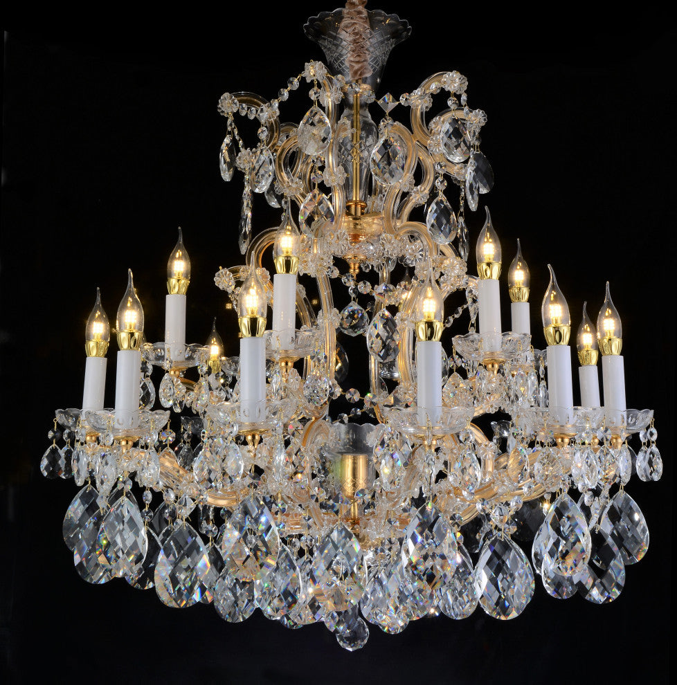 La Scala 19-Light Crystal Chandelier - Gold