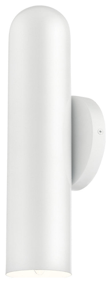 Shiny White Mid Century Modern, Urban, Scandinavian Single Sconce