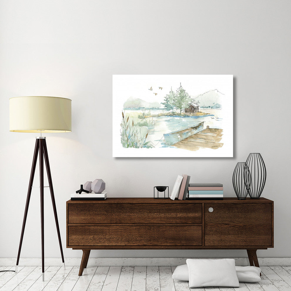"Lakehouse II on White" Digital Paper Print by Anne Tavoletti, 50"x34"