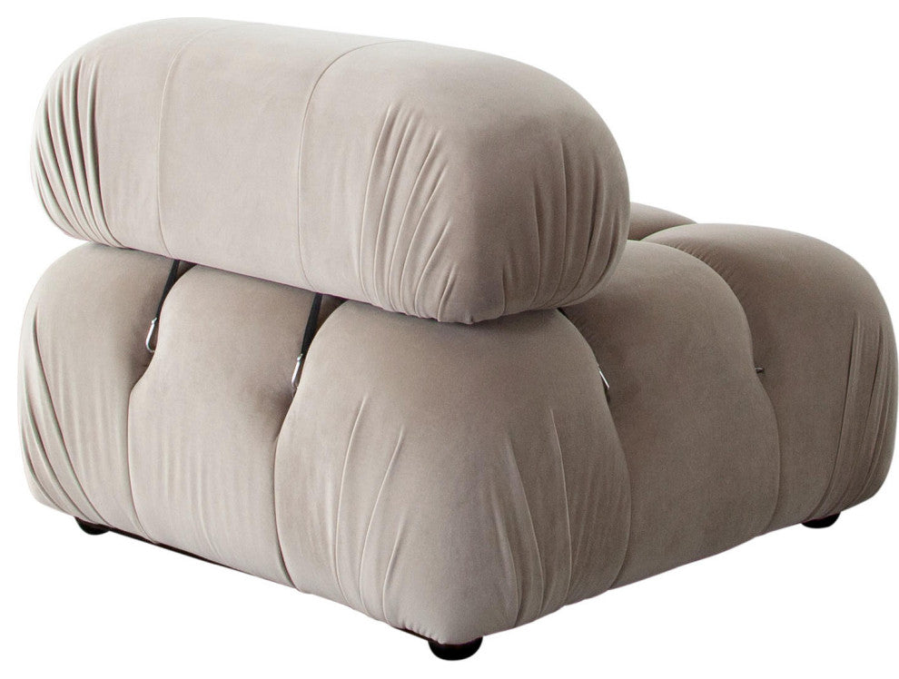 Paloma Armless Chair in Mink Tan Velvet