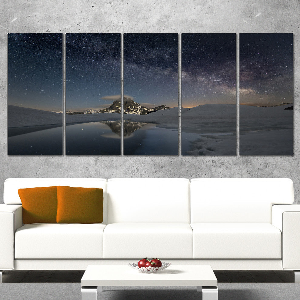"Dark Mountains in Spain" Landscape Canvas Photo Print, 5 Panels, 60"x28"