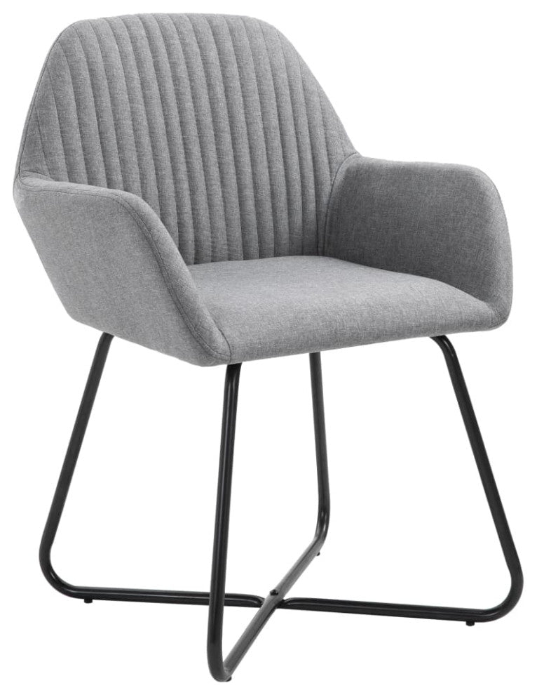 vidaXL Dining Chairs 2 pcs Light Gray Fabric