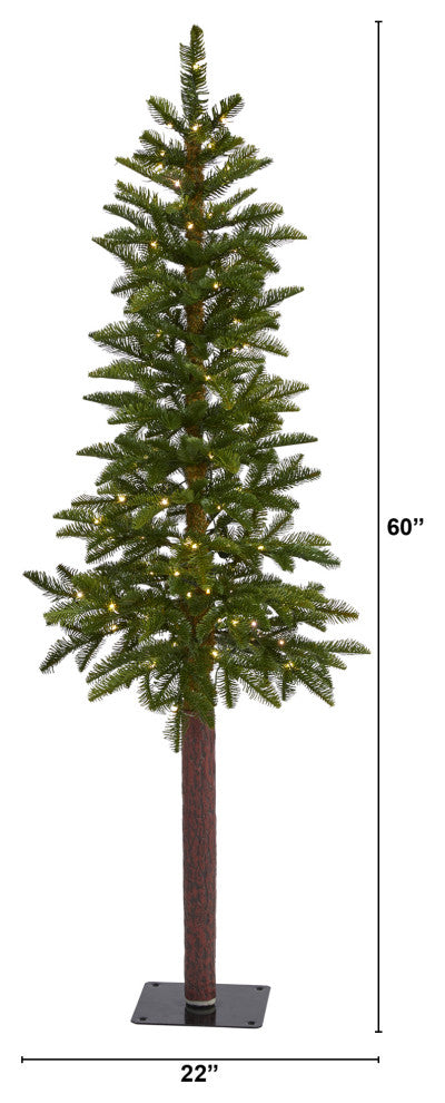 5' Alaskan Alpine Faux Xmas Tree W/ Multifunction Lights & Bendable Branches