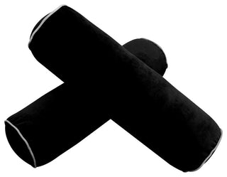 STYLE V2 Full Velvet ContrastPipe Indoor Daybed Bolster Pillow |COVER ONLY|AD374