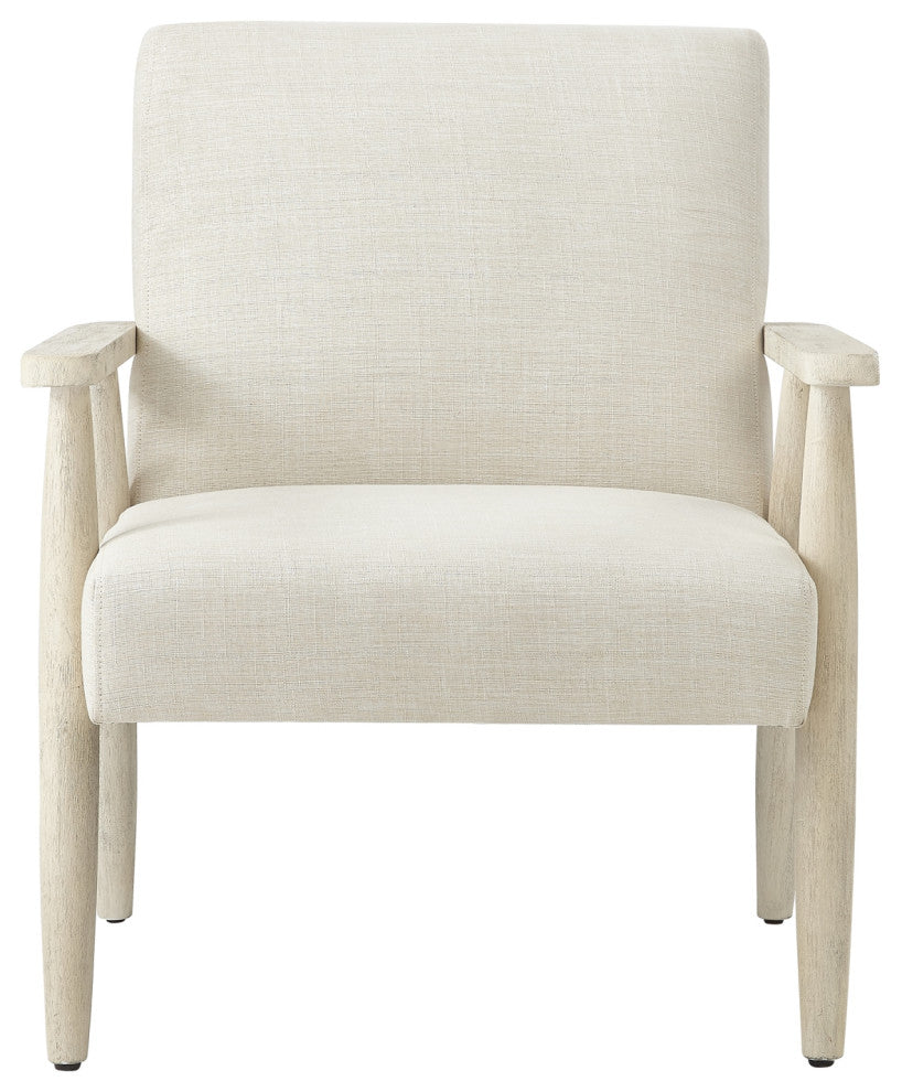 Rustic Manor Gian Armchair Upholstered, Beige and Cream Linen