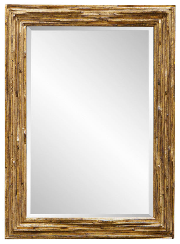 Uttermost Overlap Teak Wood Mirror