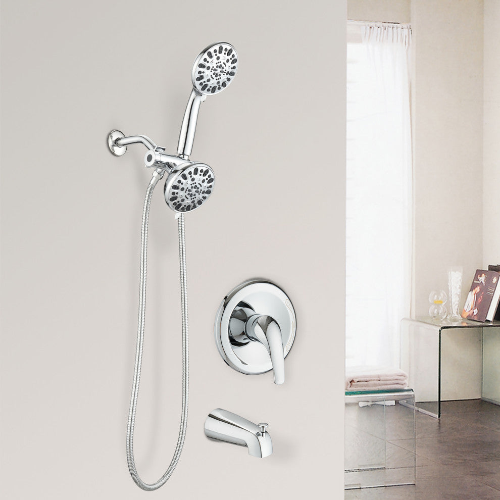 5 inch Wall-Mounted Round Completed Shower System with Handheld Shower and head