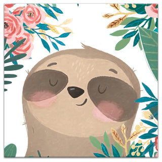 Bashful Sloth 16x16 Canvas Wall Art