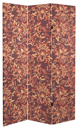 6' Tall Double Sided Floral Wallpaper Canvas Room Divider