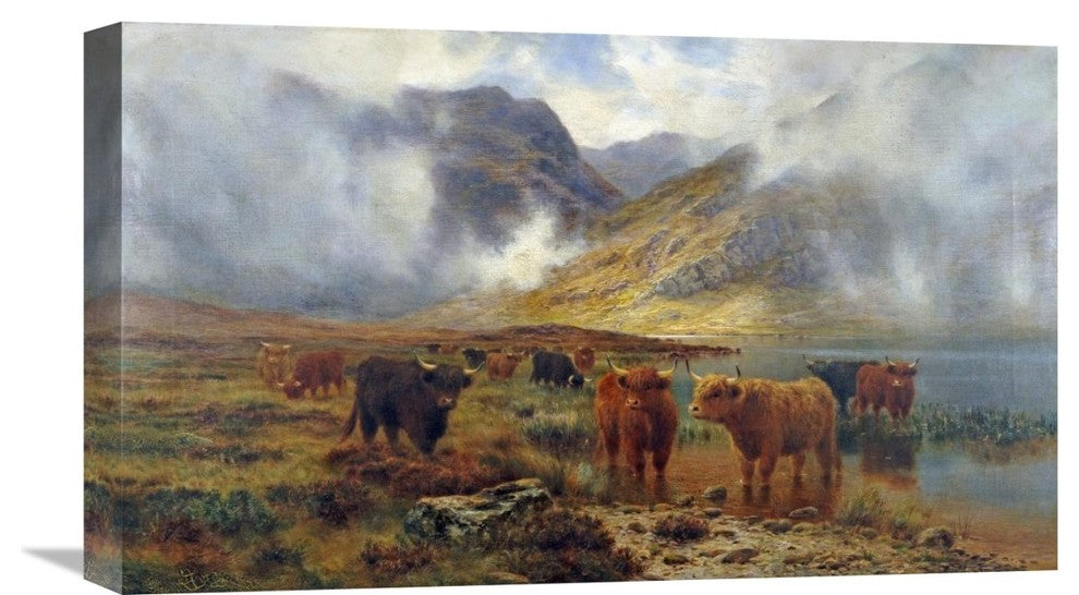 "By Loch Treachlan, Glencoe, Morning Mists" Artwork, 22" x 13"