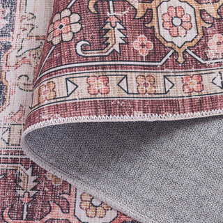 Safavieh Arizona Machine-Washable Collection ARZ247 Rug, Dark Red/Beige, 8'x10'