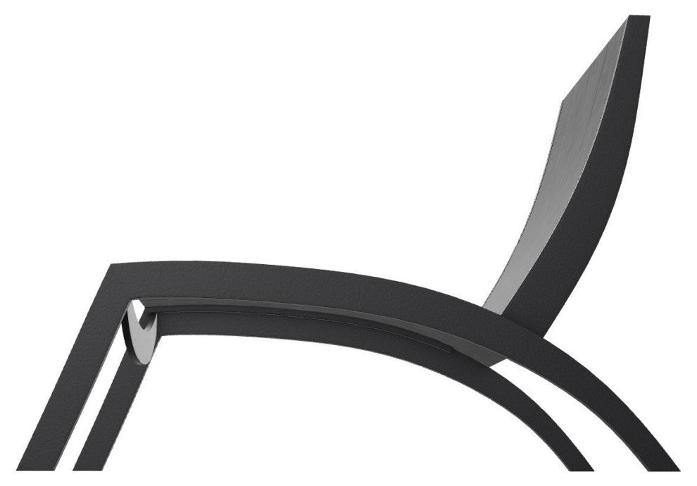 Dune Sling Stackable Outdoor Hydro-Lounge Chaise, Augustine Shadow/Black