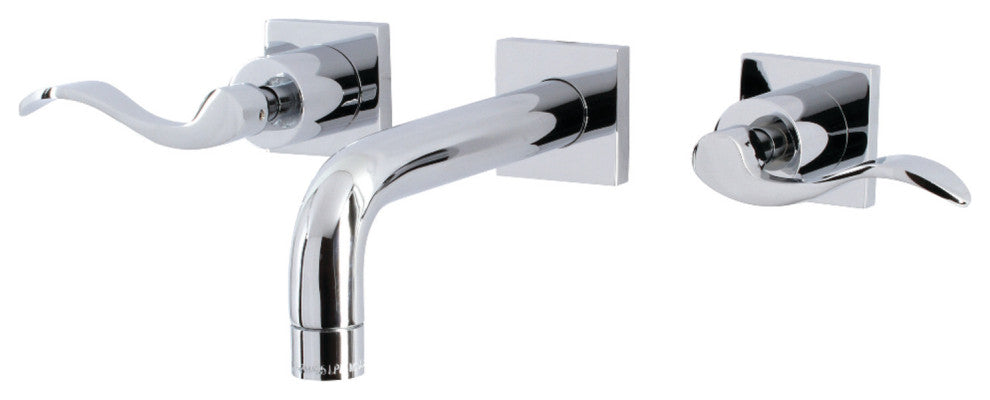 Kingston Brass KS6121DFL Two-Handle Wall Mount Bathroom Faucet, Polished Chrome