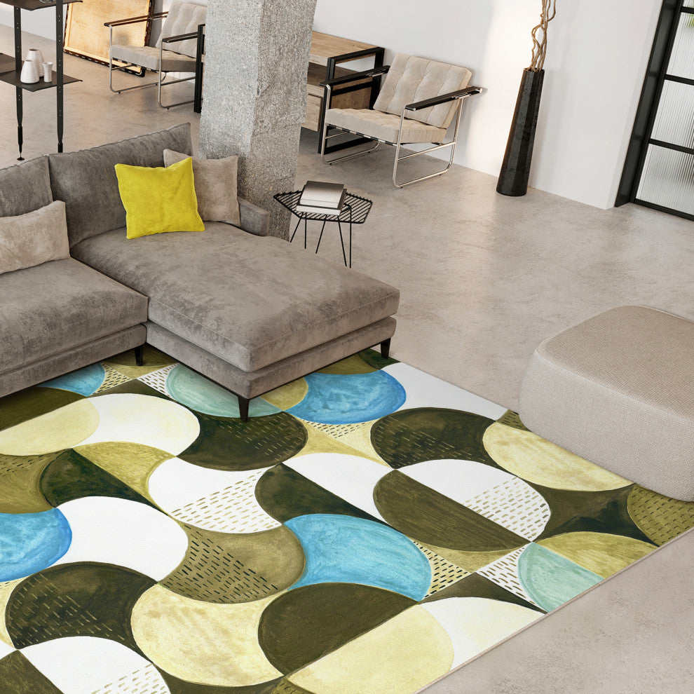 Geometric II Geometric Art Area Rug, 7.5'x10.3'